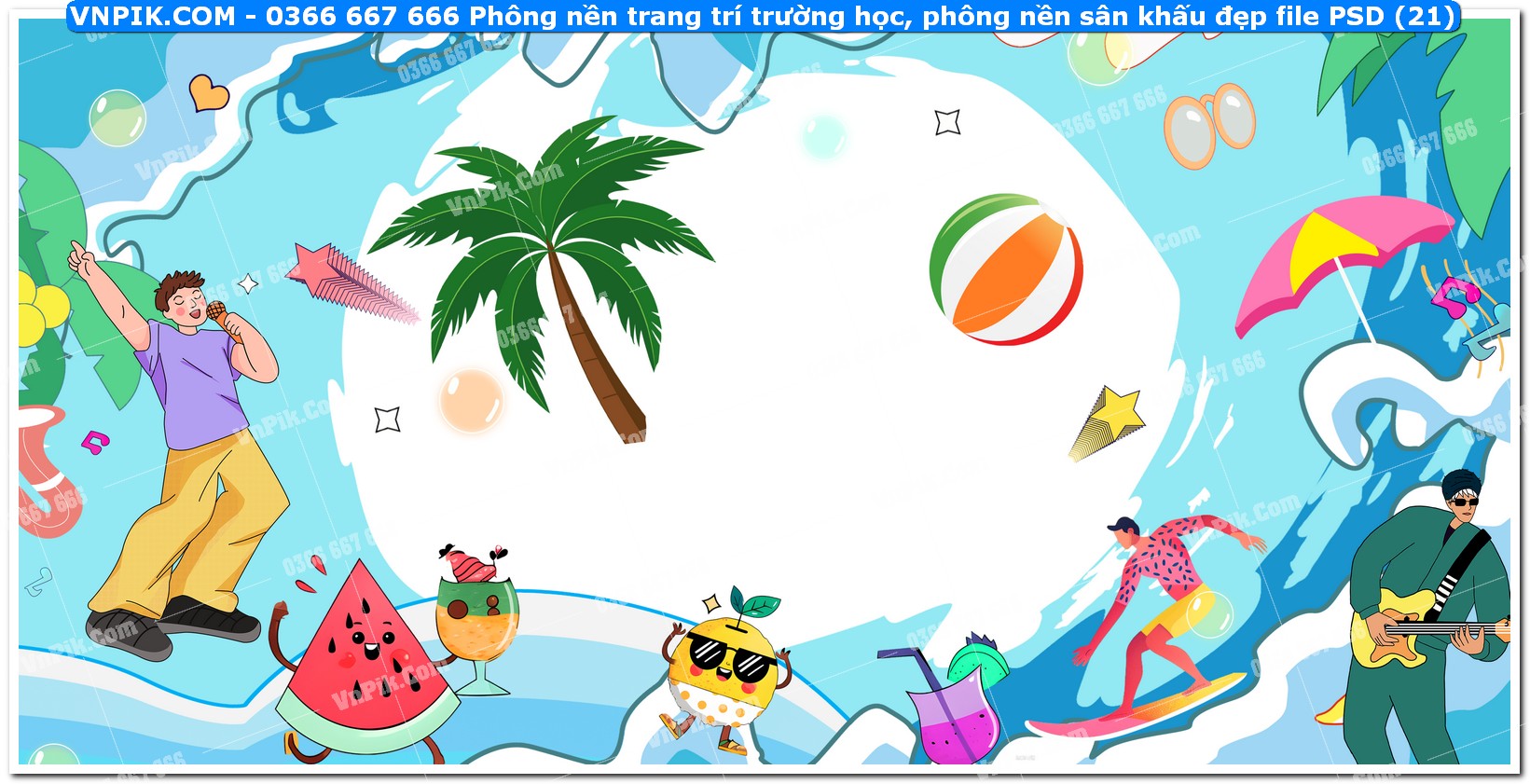 Phông nền trang trí trường học, phông nền sân khấu đẹp file PSD (21)