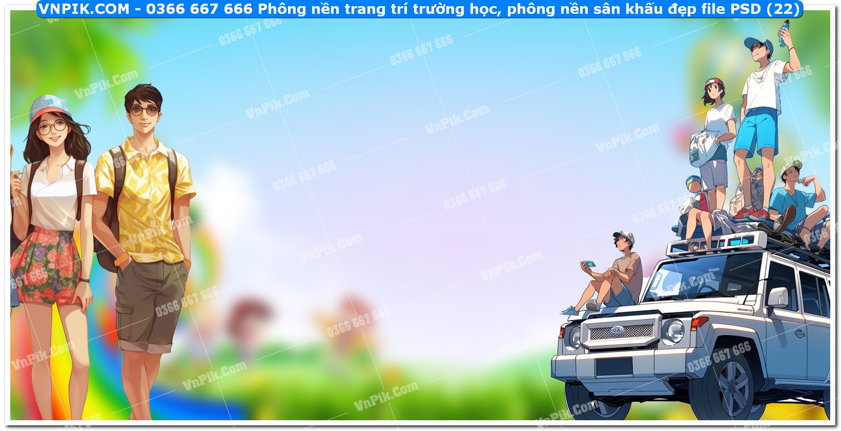 Phông nền trang trí trường học, phông nền sân khấu đẹp file PSD (22)