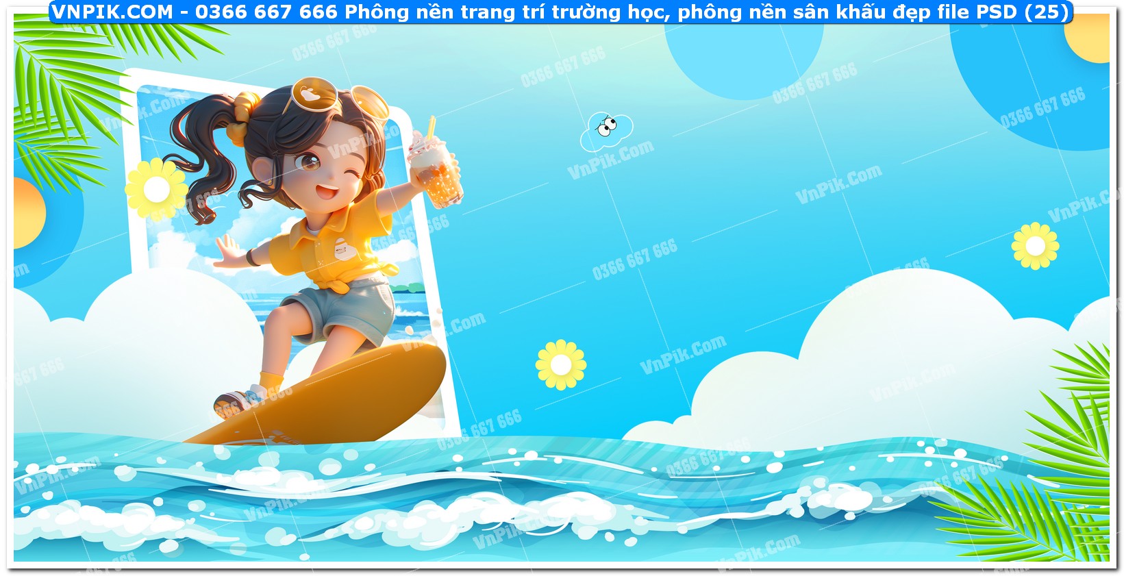 Phông nền trang trí trường học, phông nền sân khấu đẹp file PSD (25)