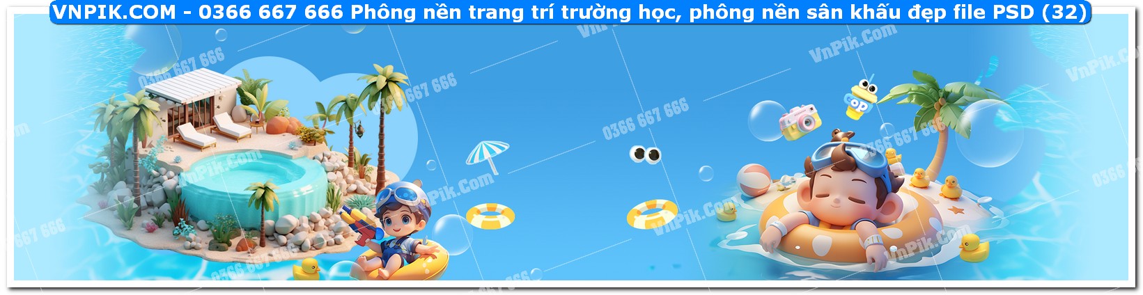 Phông nền trang trí trường học, phông nền sân khấu đẹp file PSD (32)