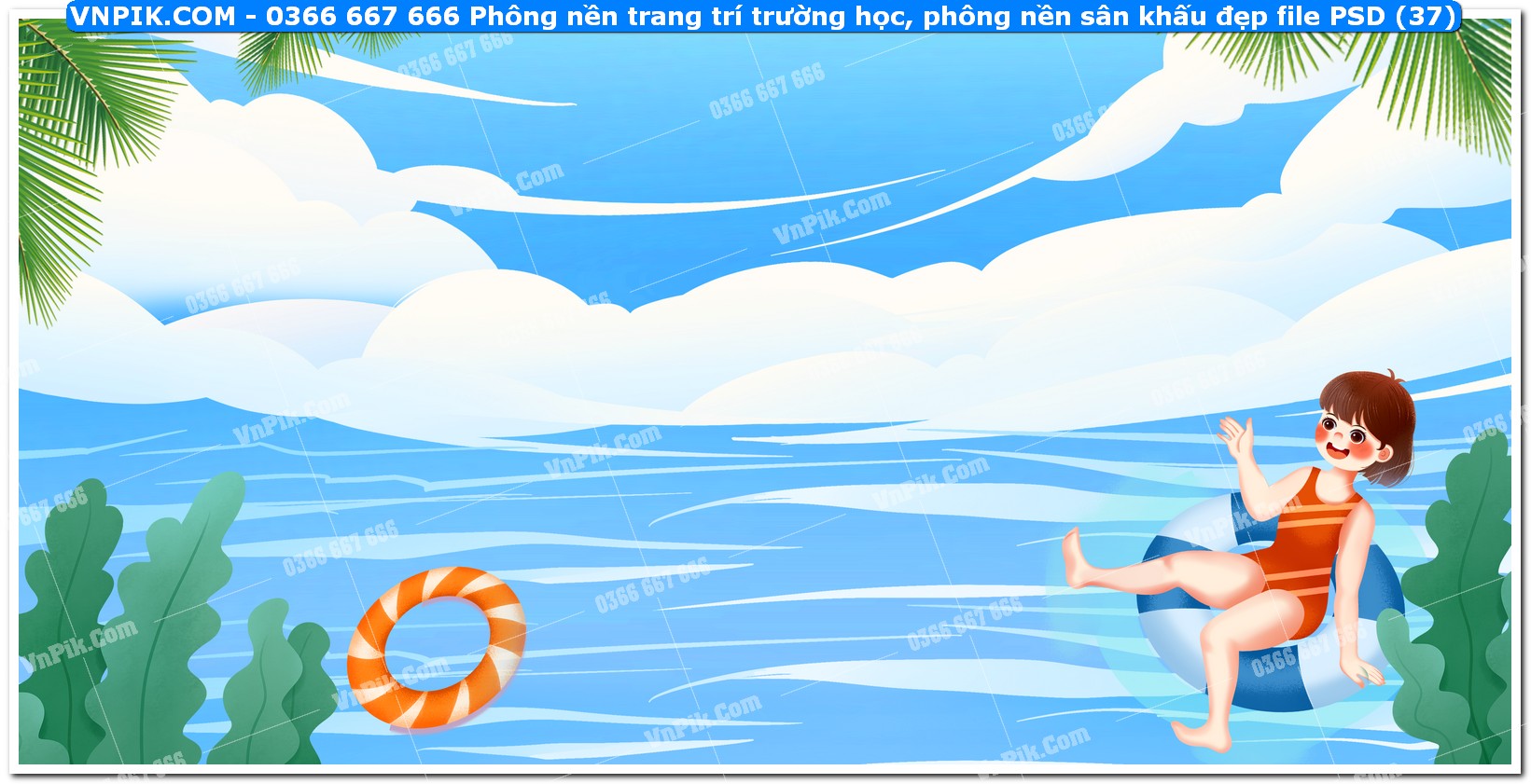 Phông nền trang trí trường học, phông nền sân khấu đẹp file PSD (37)