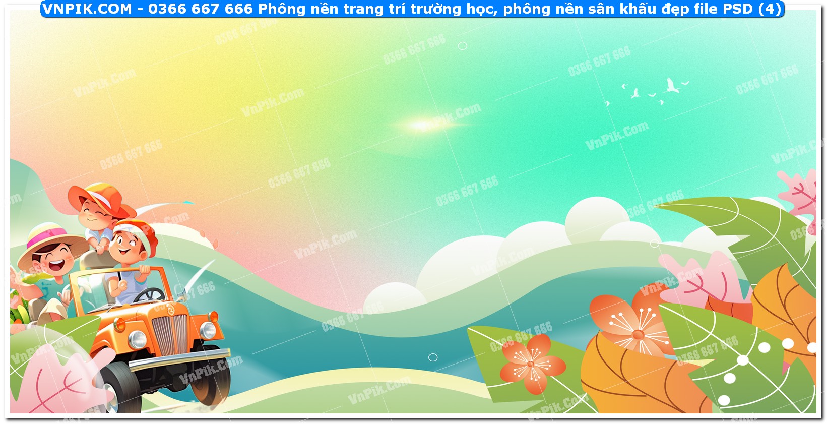 Phông nền trang trí trường học, phông nền sân khấu đẹp file PSD (4)