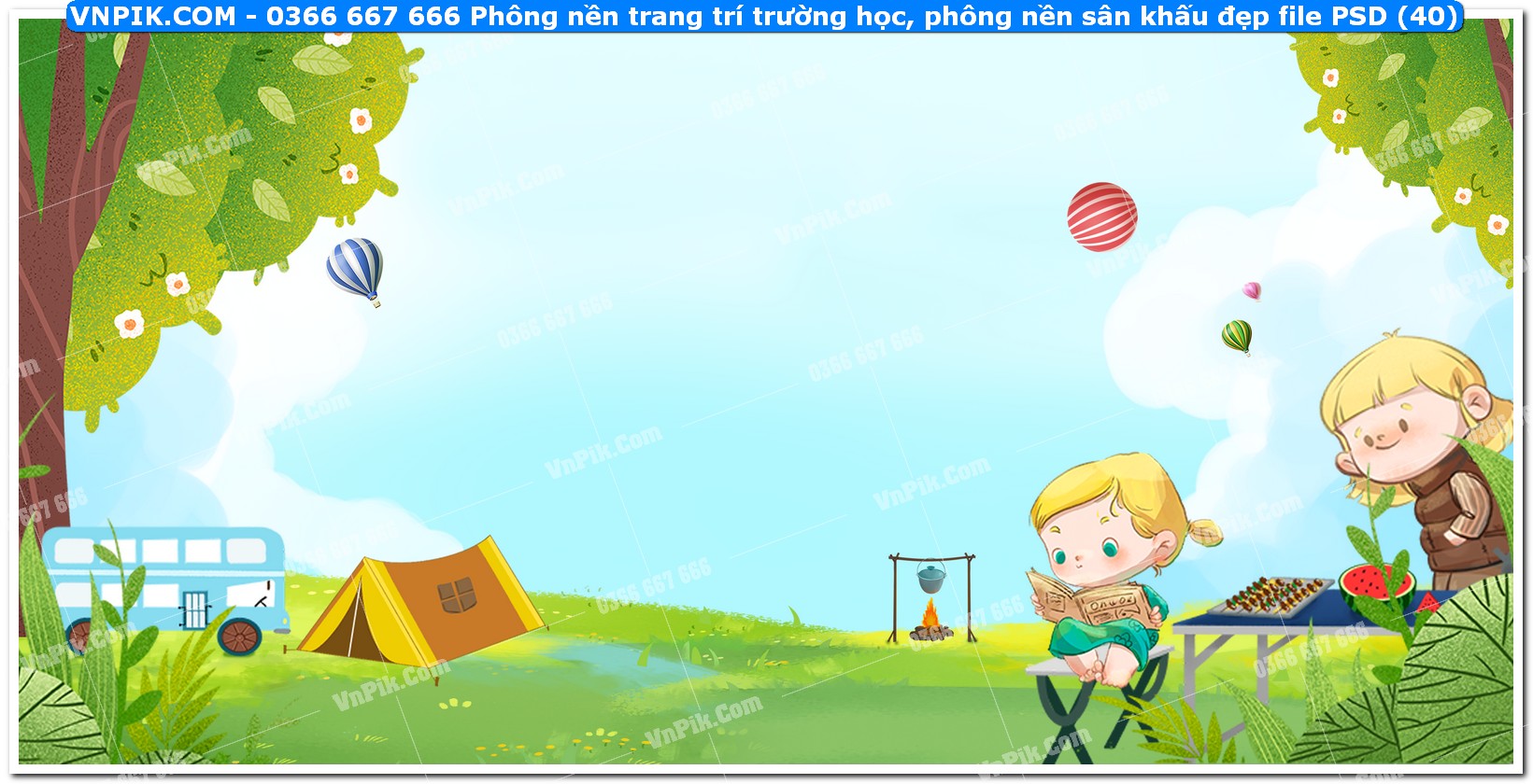 Phông nền trang trí trường học, phông nền sân khấu đẹp file PSD (40)