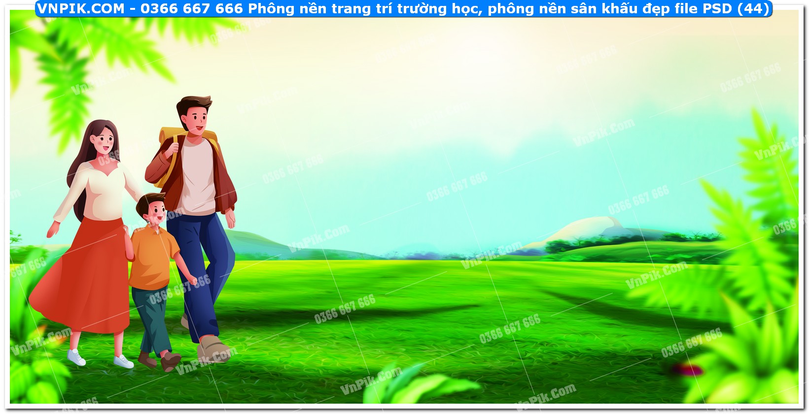 Phông nền trang trí trường học, phông nền sân khấu đẹp file PSD (44)