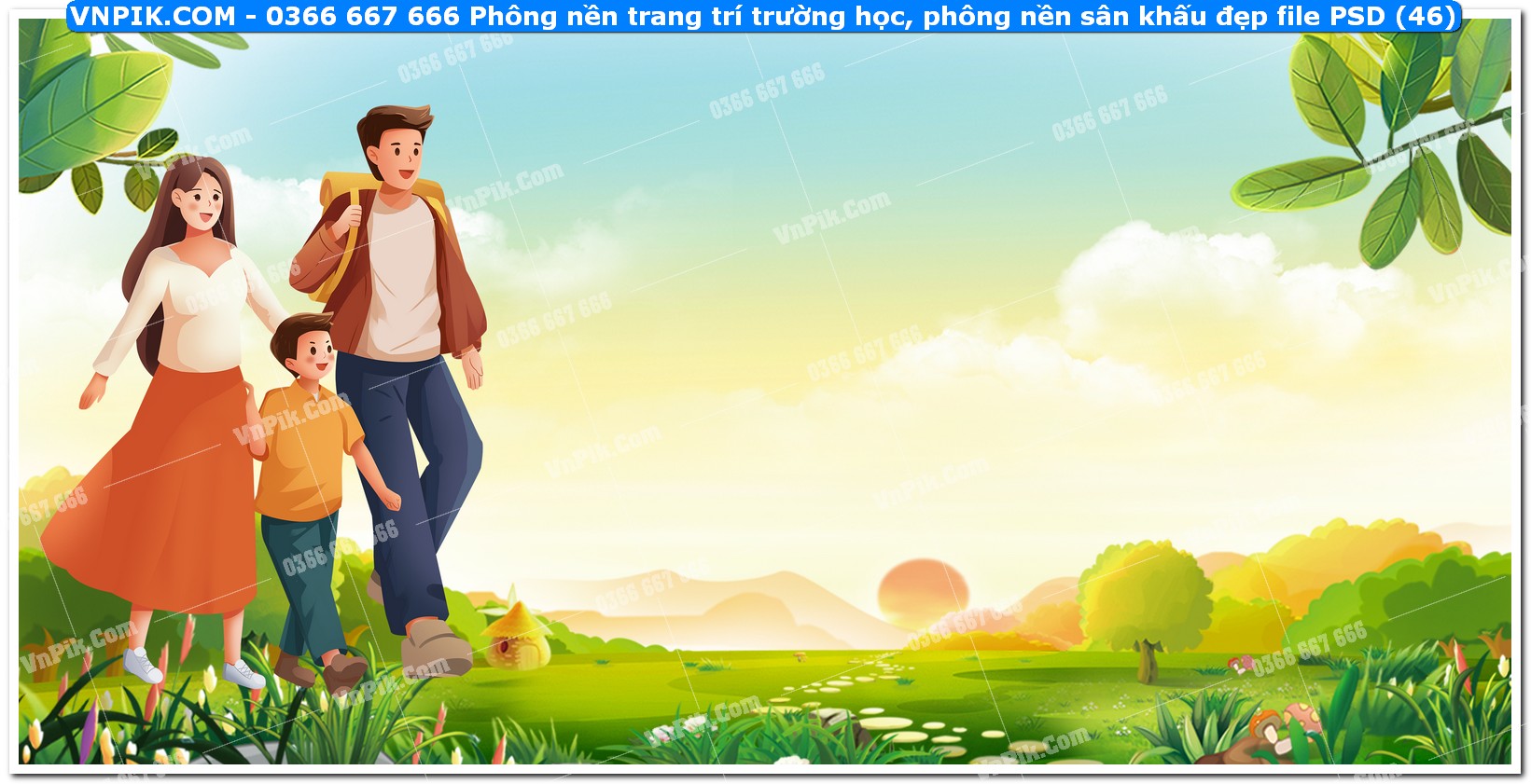 Phông nền trang trí trường học, phông nền sân khấu đẹp file PSD (46)