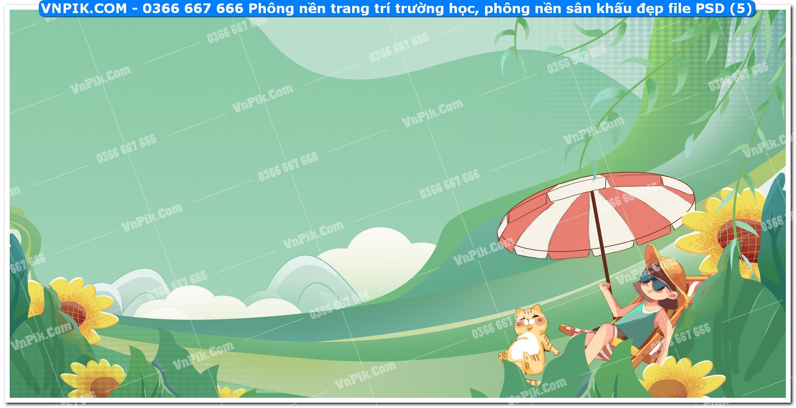 Phông nền trang trí trường học, phông nền sân khấu đẹp file PSD (5)