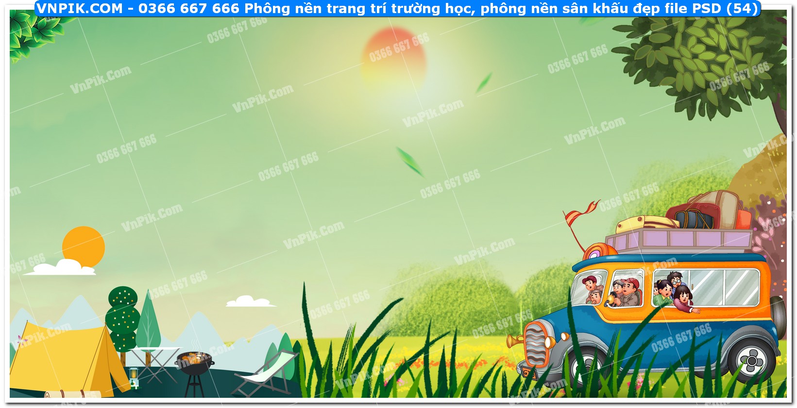 Phông nền trang trí trường học, phông nền sân khấu đẹp file PSD (54)