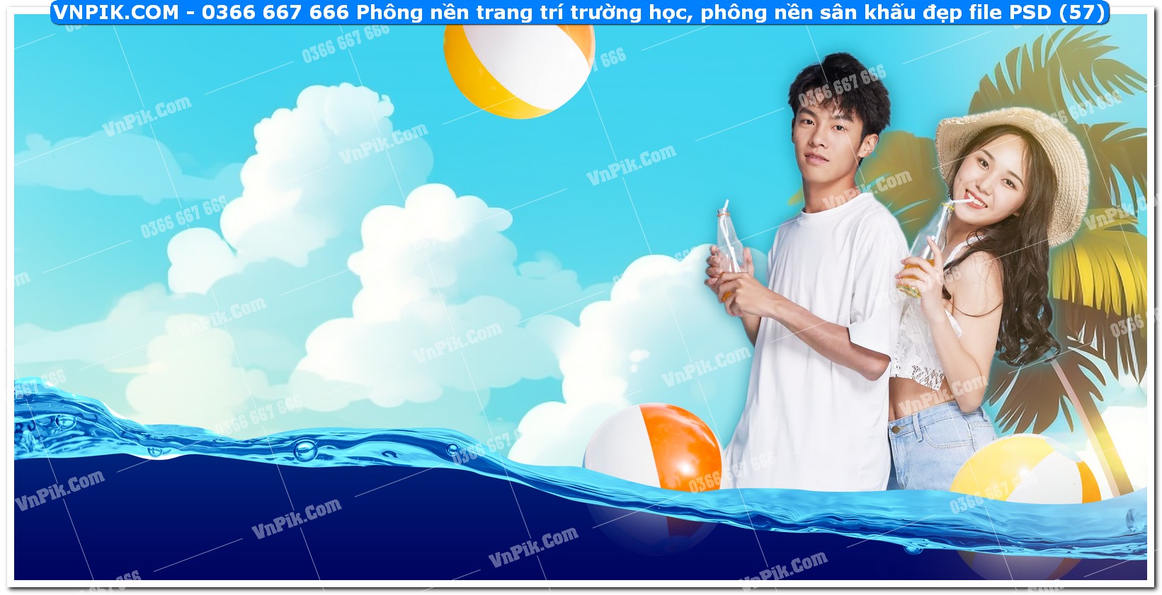 Phông nền trang trí trường học, phông nền sân khấu đẹp file PSD (57)