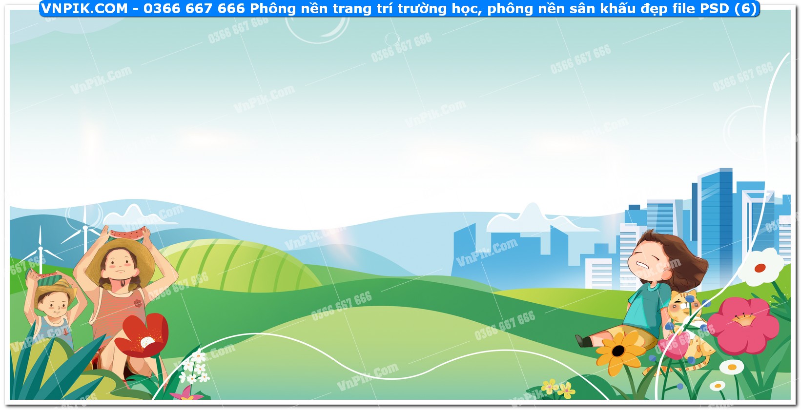 Phông nền trang trí trường học, phông nền sân khấu đẹp file PSD (6)