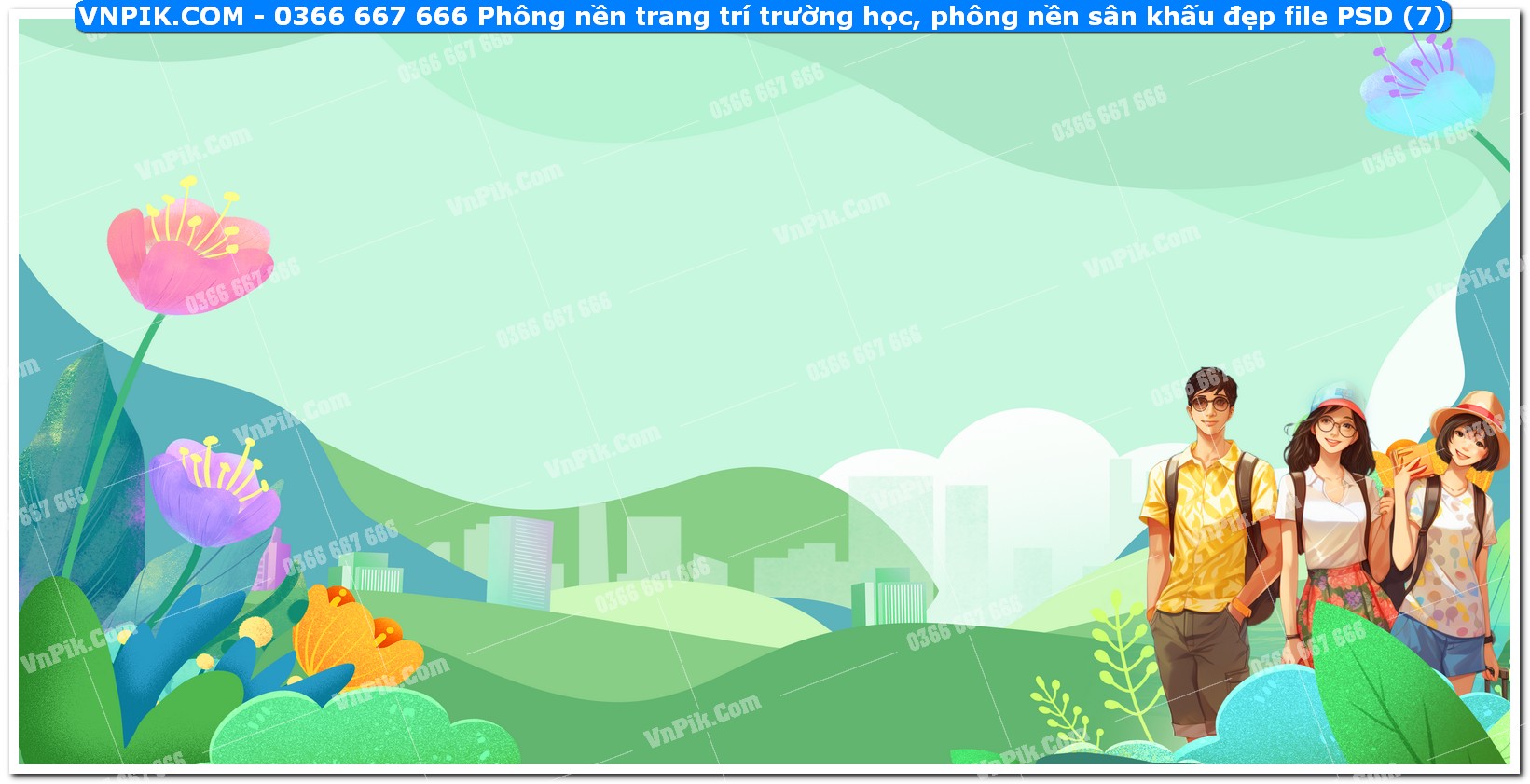 Phông nền trang trí trường học, phông nền sân khấu đẹp file PSD (7)