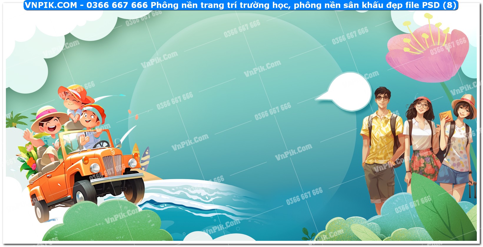 Phông nền trang trí trường học, phông nền sân khấu đẹp file PSD (8)