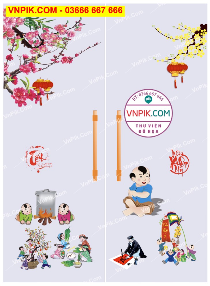 Trang trí cửa kính Chúc mừng năm mới 2026 file CorelDRAW x7 (5)