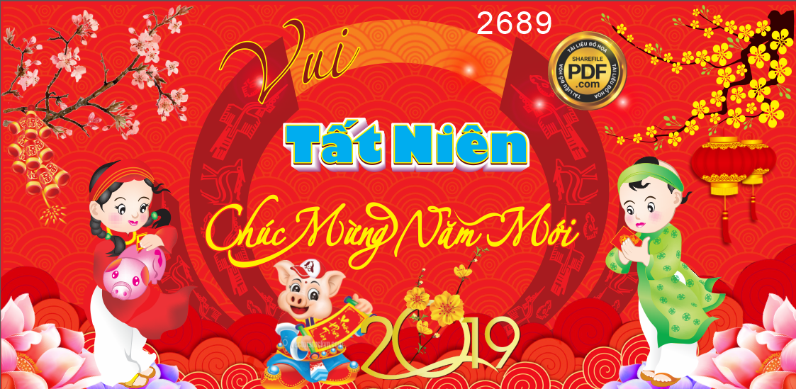 Market backdrop vui tất niên chúc mừng năm mới 2019