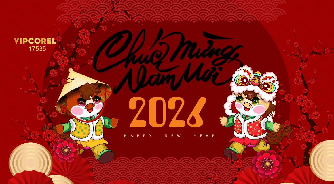 Backdrop Happy New Year 2026 file corel #276