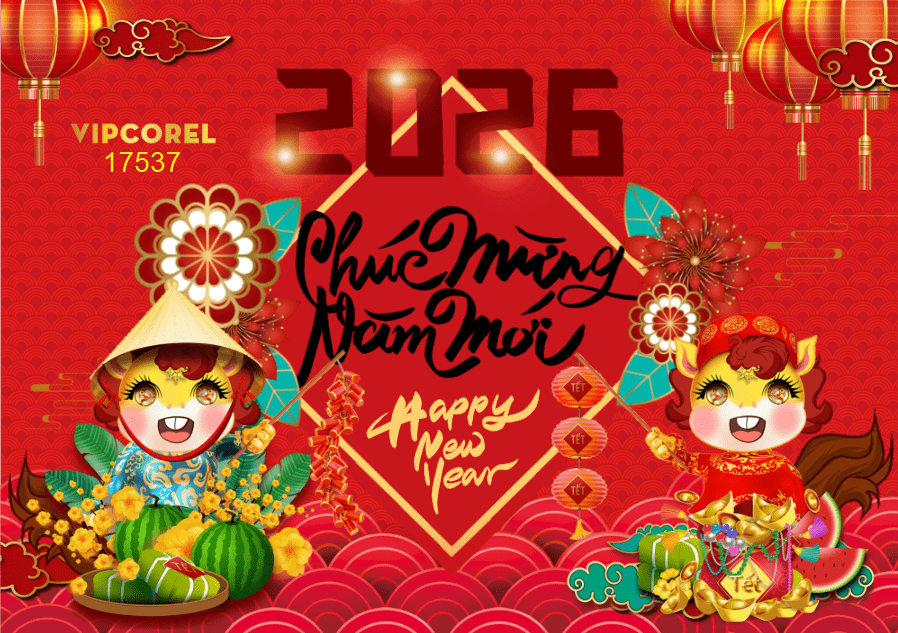 Backdrop Happy New Year 2026 file corel #278