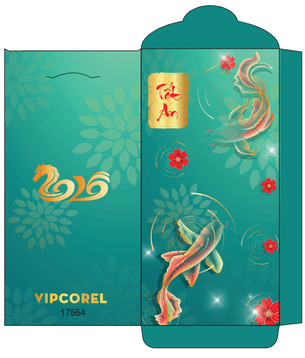 Bao lì xì chúc mừng năm mới 2026 #2 file corel