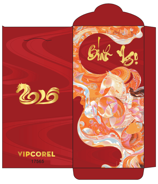 Bao lì xì chúc mừng năm mới 2026 #3 file corel