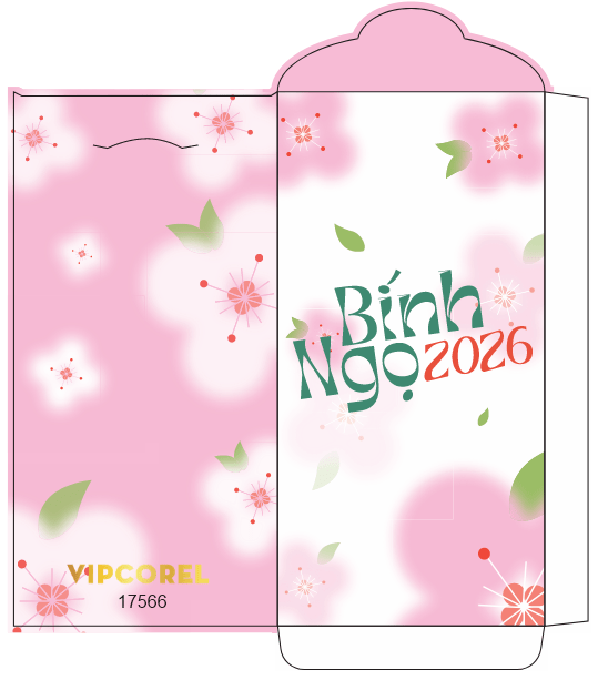 Bao lì xì chúc mừng năm mới 2026 #4 file corel