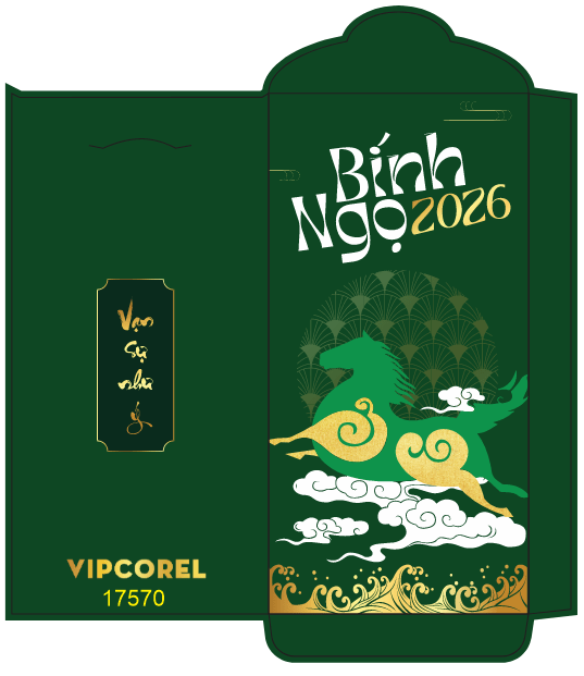 Bao lì xì chúc mừng năm mới 2026 #8 file corel