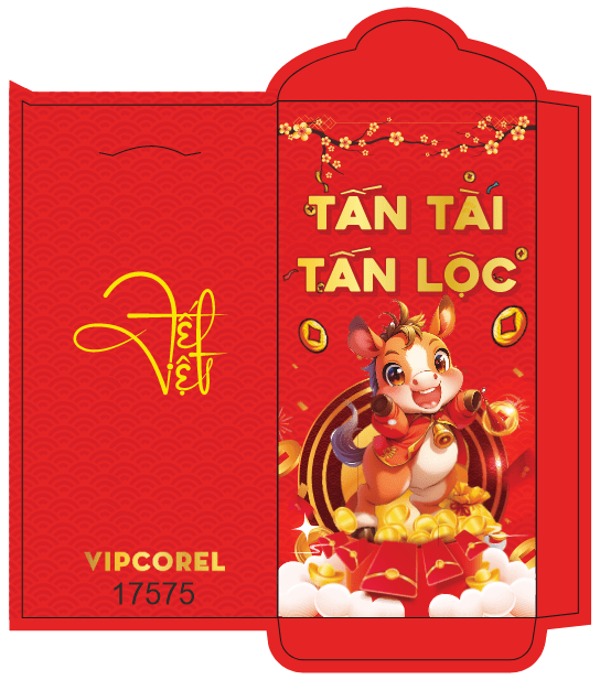 Bao lì xì chúc mừng năm mới 2026 #13 file corel