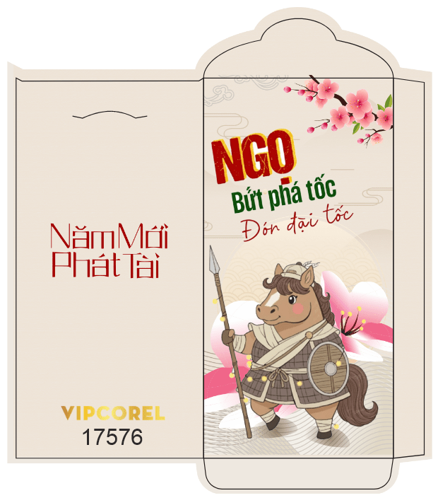 Bao lì xì chúc mừng năm mới 2026 #14 file corel