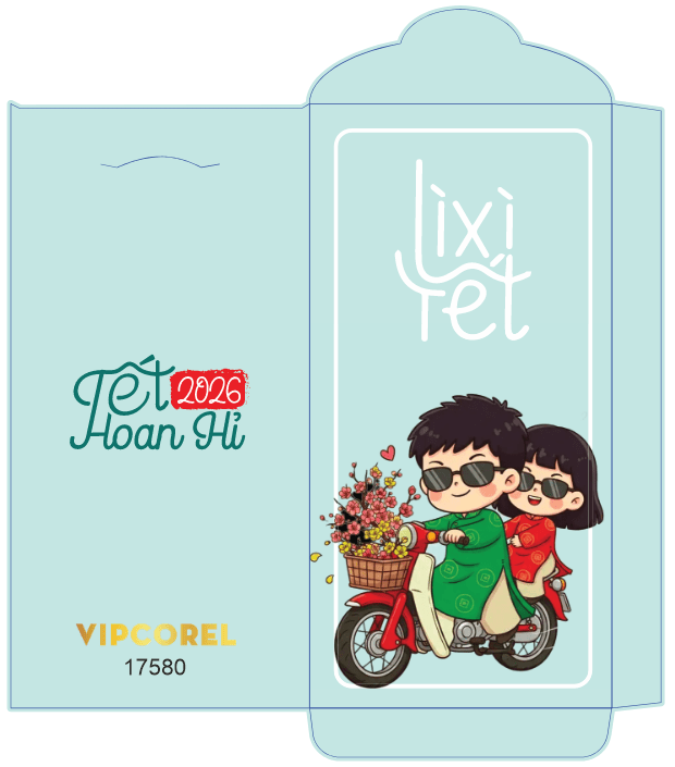Bao lì xì chúc mừng năm mới 2026 #18 file corel