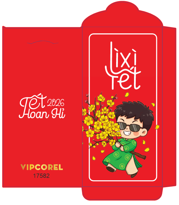 Bao lì xì chúc mừng năm mới 2026 #20 file corel