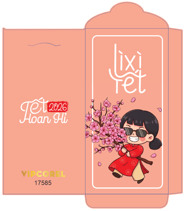 Bao lì xì chúc mừng năm mới 2026 #23 file corel