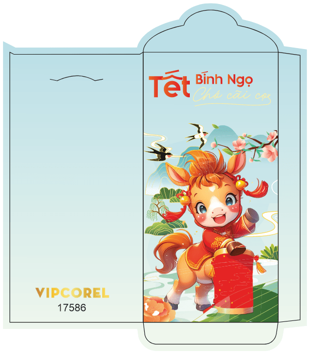 Bao lì xì chúc mừng năm mới 2026 #24 file corel