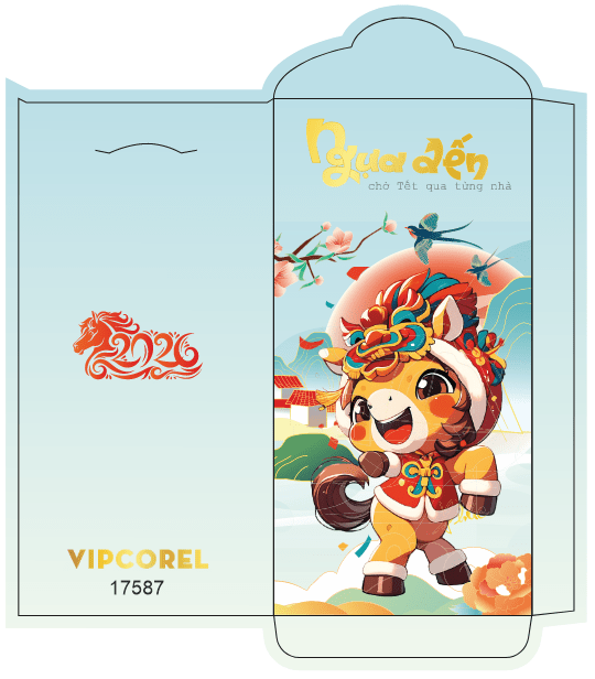 Bao lì xì chúc mừng năm mới 2026 #25 file corel