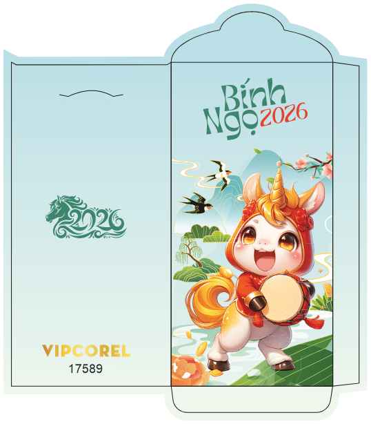 Bao lì xì chúc mừng năm mới 2026 #27 file corel