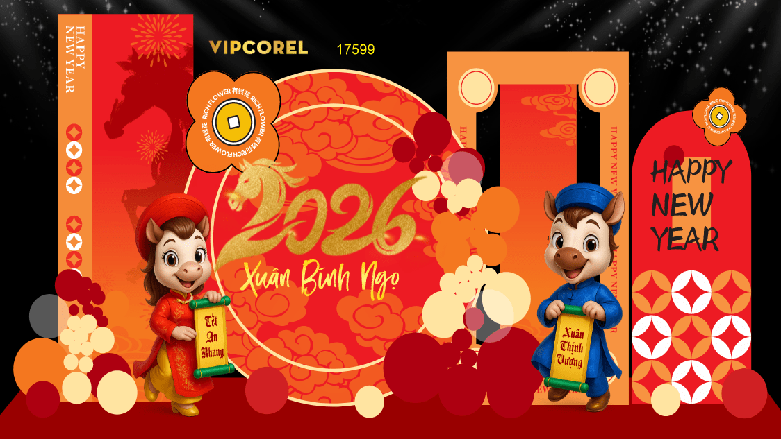 Backdrop Happy New Year 2026 file corel #289