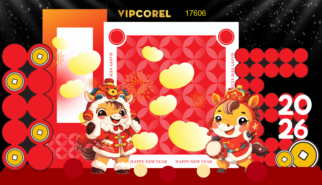 Backdrop Happy New Year 2026 file corel #296