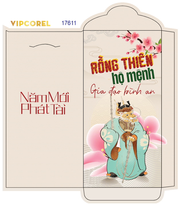 Bao lì xì chúc mừng năm mới 2026 #33 file corel