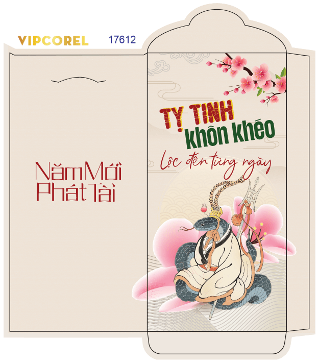 Bao lì xì chúc mừng năm mới 2026 #34 file corel