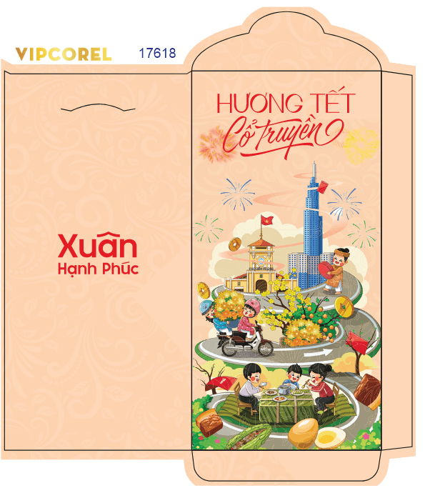 Bao lì xì chúc mừng năm mới 2026 #40 file corel