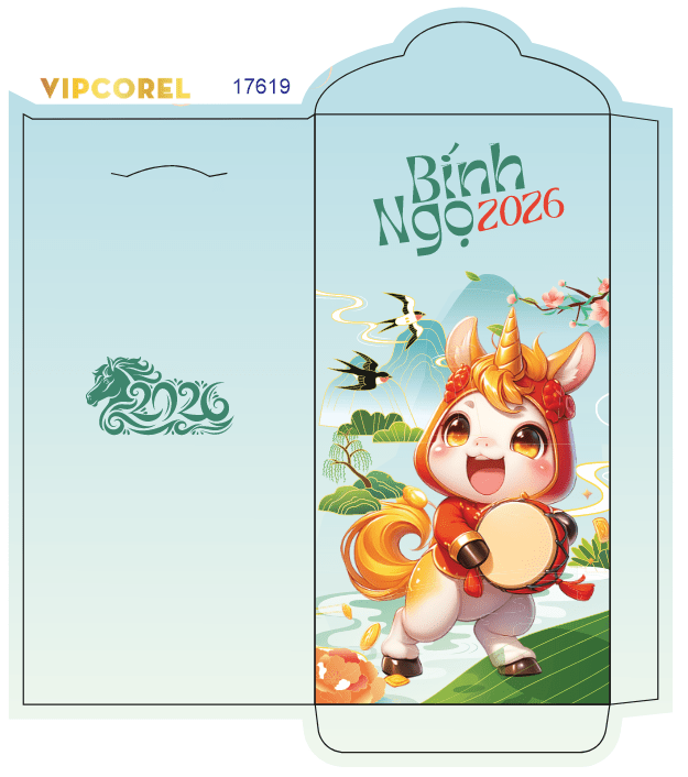 Bao lì xì chúc mừng năm mới 2026 #41 file corel