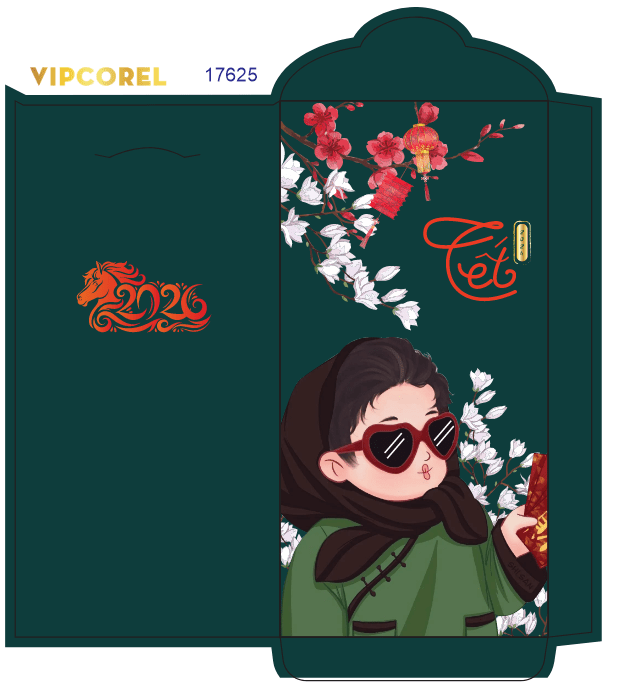 Bao lì xì chúc mừng năm mới 2026 #47 file corel