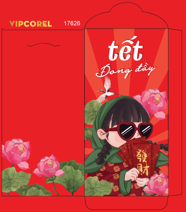 Bao lì xì chúc mừng năm mới 2026 #48 file corel