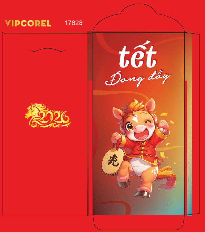 Bao lì xì chúc mừng năm mới 2026 #50 file corel