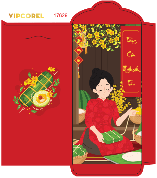 Bao lì xì chúc mừng năm mới 2026 #51 file corel