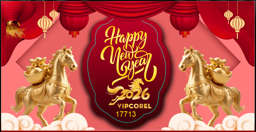 Backdrop Happy New Year 2026 file corel #335