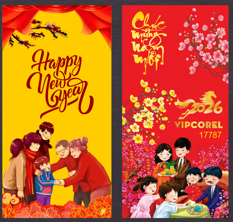 Backdrop Happy New Year 2026 file corel #392