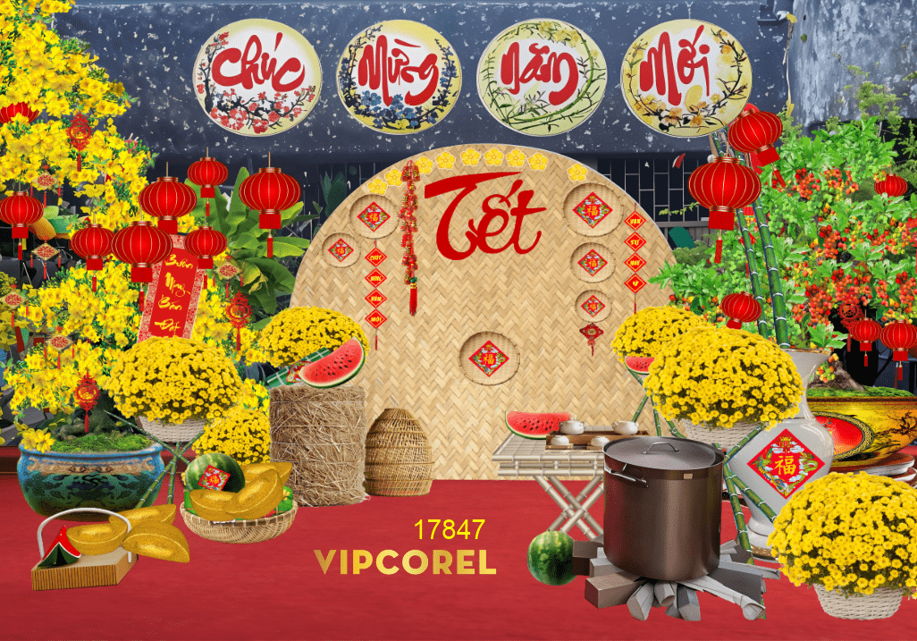 Market Chúc mừng năm mới 2026 file corel #424