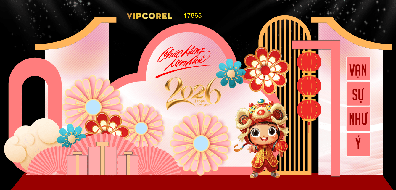 Market Chúc mừng năm mới 2026 file corel #443