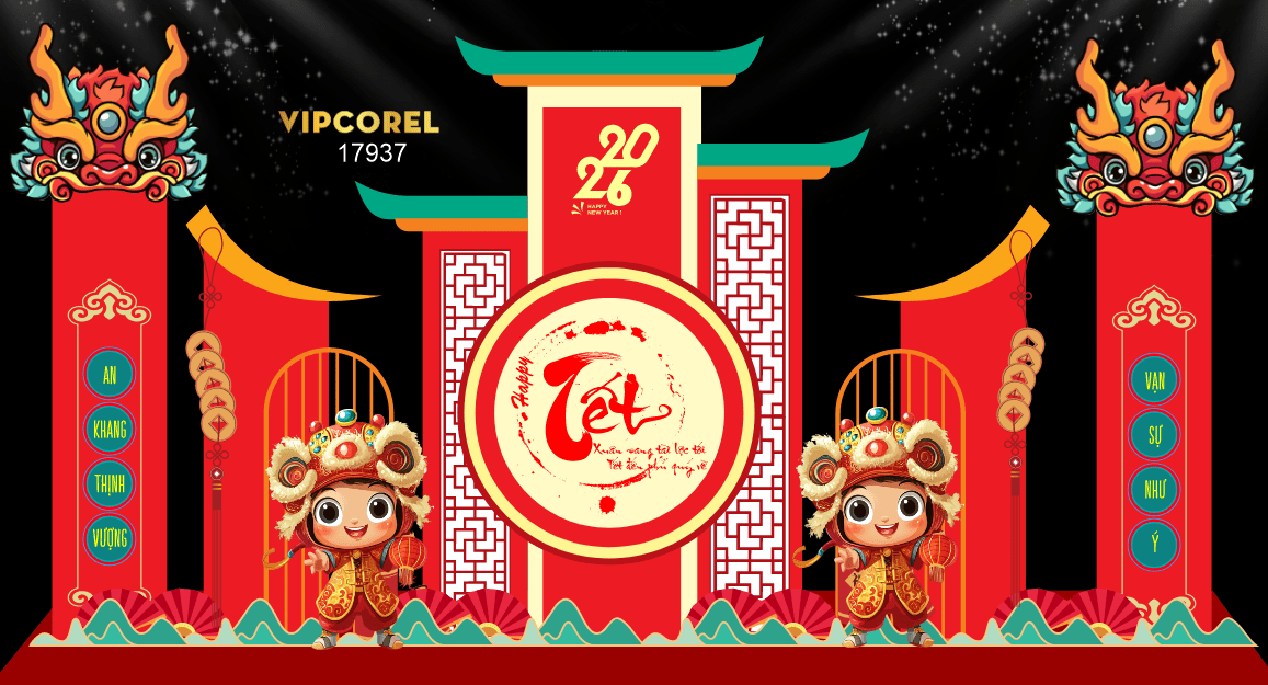 Market Chúc mừng năm mới 2026 file corel #492