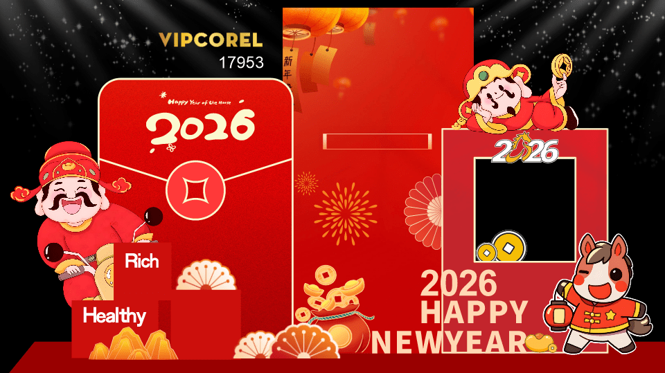 Market Chúc mừng năm mới 2026 file corel #498