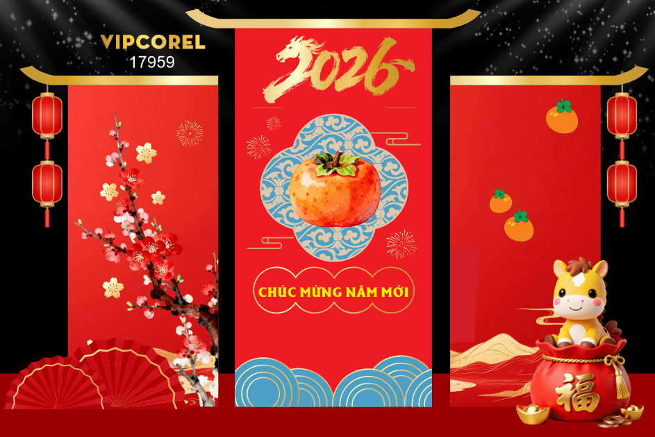 Market Chúc mừng năm mới 2026 file corel #504