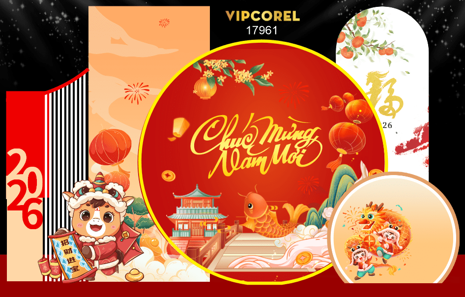 Market Chúc mừng năm mới 2026 file corel #506