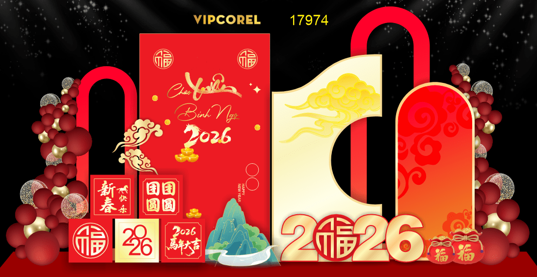 Market Chúc mừng năm mới 2026 file corel #518